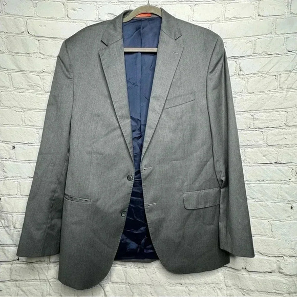 Cremiux Collection Loro Piana Wool Gray Herringbone Blazer Sports Coat size 44L - Picture 1 of 9